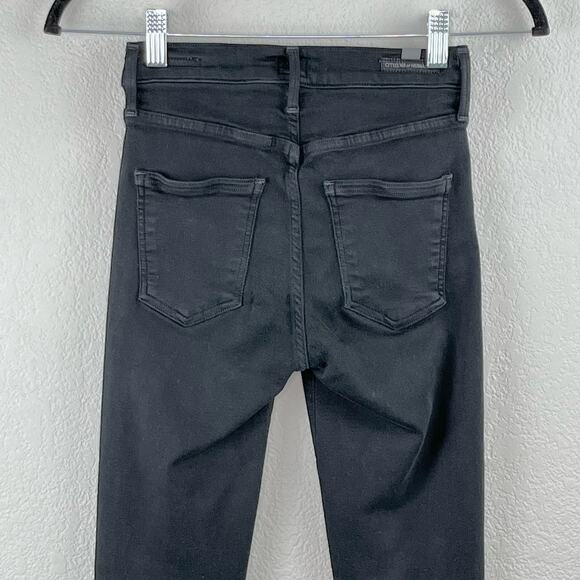 Citizens of Humanity Rocket Petite Mid Rise Skinny Black Stretch Denim Jeans 24W - Picture 9 of 14